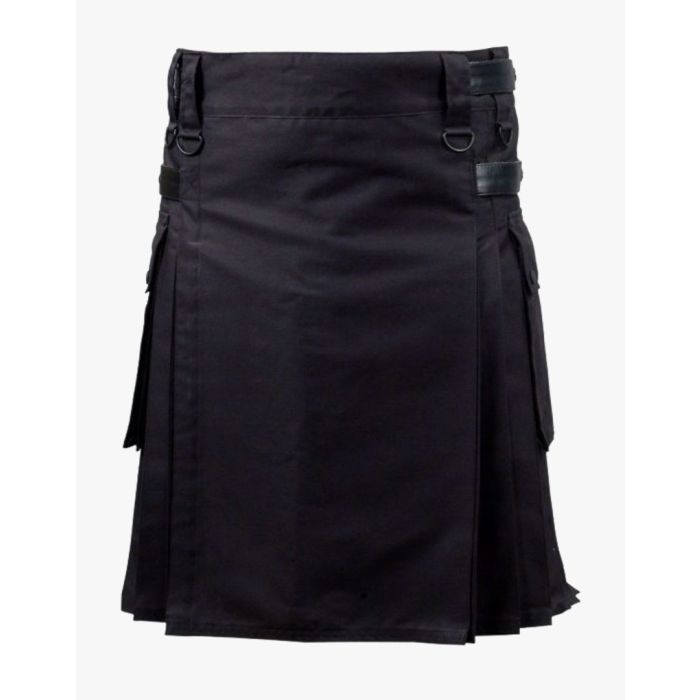 Black Deluxe Utility Fashion Kilt-Utility Kilt For Men-Liberty Kilts