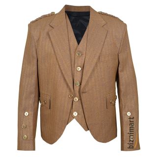 Argyll Jacket And Waist coat Serge Brown - Liberty Kilts