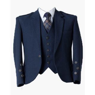 Arran Navy Tweed Jacket & Waistcoat