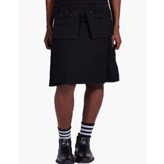 Unique Black Denim Kilt For Women 