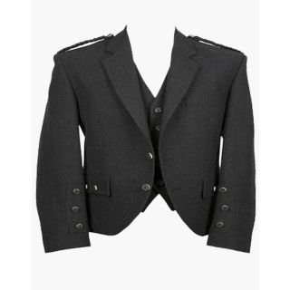 Crail Charcoal Tweed Wool Jacket&Vest Set