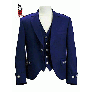  Blue Blazer Argyle kilt Jacket & Waistcoat