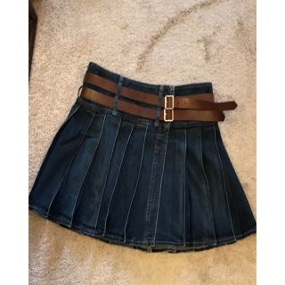 Denim Kilt For Women With Brown Leather Belts - Liberty Kilts