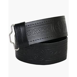 Embossed Leather Kilt Belt - Leather Belt For Kilt - Liberty Kilts