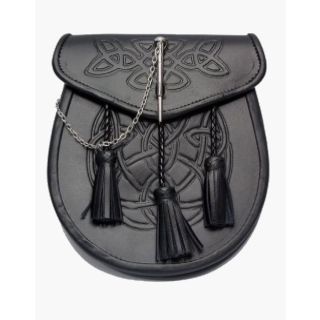 Embossed leather Semi Dress Pin lock Sporran