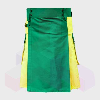 Green And Yellow Fashion Utility Kilt | Liberty Kilts
