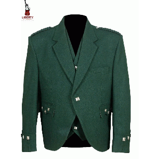Green Liberty Argyle Kilt Traditional Jacket and Waistcoat
