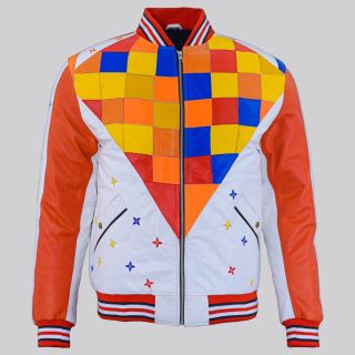 Harlequin Louis Vuitton Bomber Leather Jacket