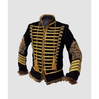  Napoleon Hook Jacket Hand made Black Embroidery  Military Jacket - Liberty Kilts