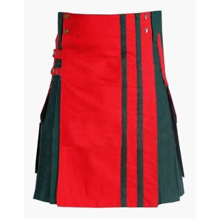 Liberty Voguish Red & Green Hybrid Kilt For Men