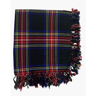 New Scottish Traditional Black Stewart Kilt Fly Plaid