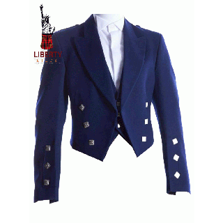 Navy Blue Prince Charlie Jacket with 3 Button Vest 