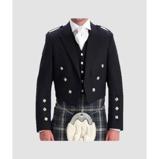 Prince Charlie Jacket In Wool With 5 Button Waistcoat - Liberty Kilts