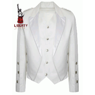 White Highland Prince Charlie Kilt Jacket & Waistcoat
